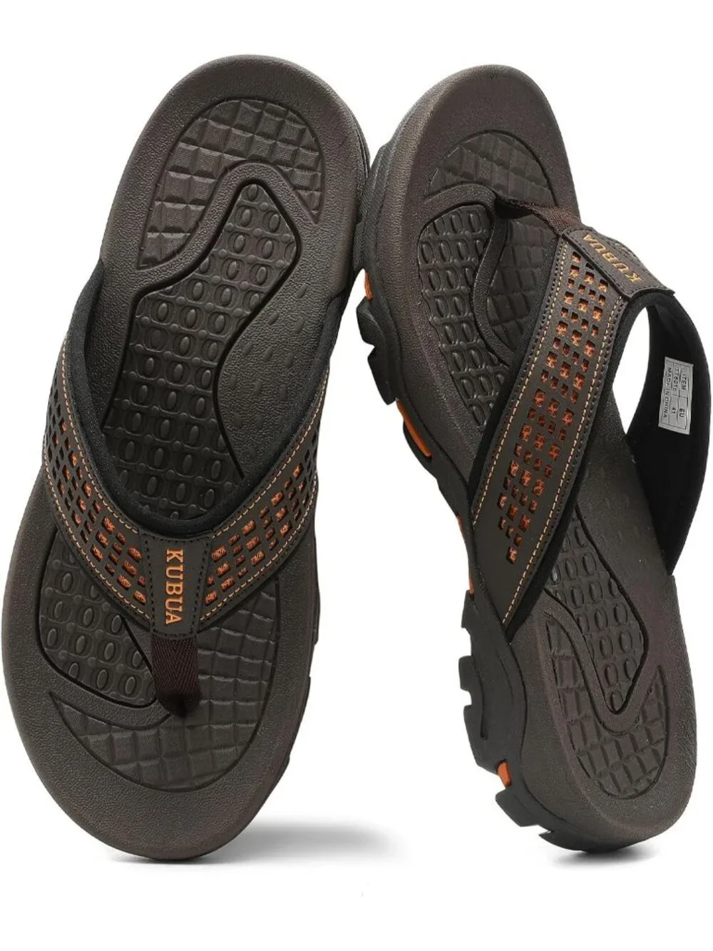 Men's Coffee Brown Beach Flip-Flops Water Outdoor Athletic Thong Sandal Slipper